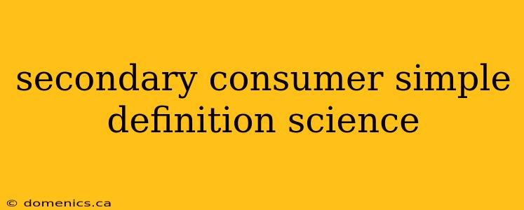 secondary consumer simple definition science