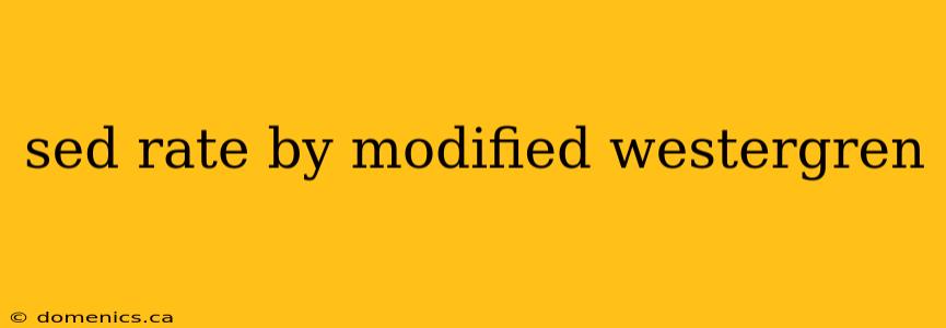 sed rate by modified westergren