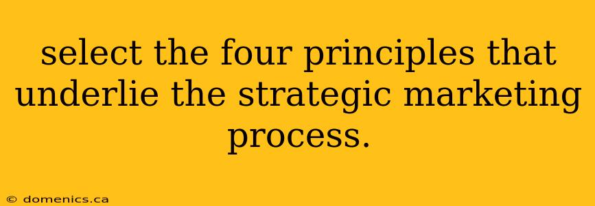 select the four principles that underlie the strategic marketing process.