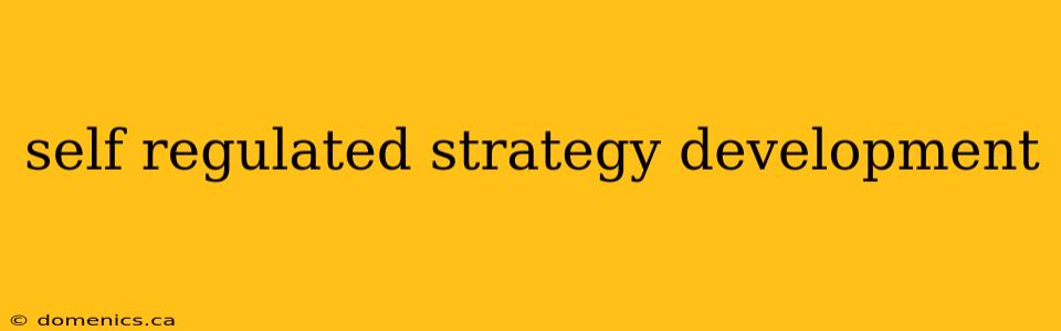 self regulated strategy development