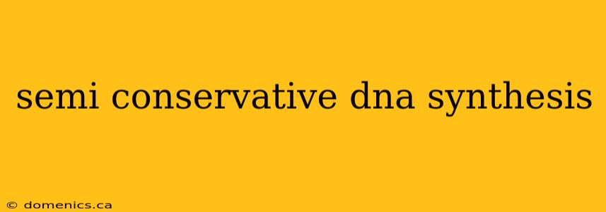 semi conservative dna synthesis