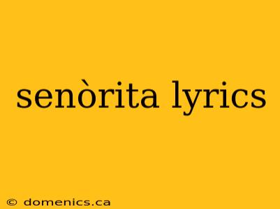 senòrita lyrics