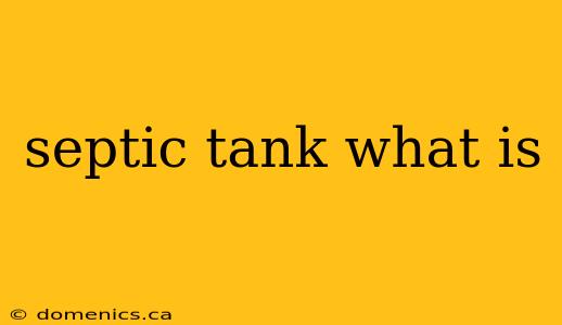 septic tank what is