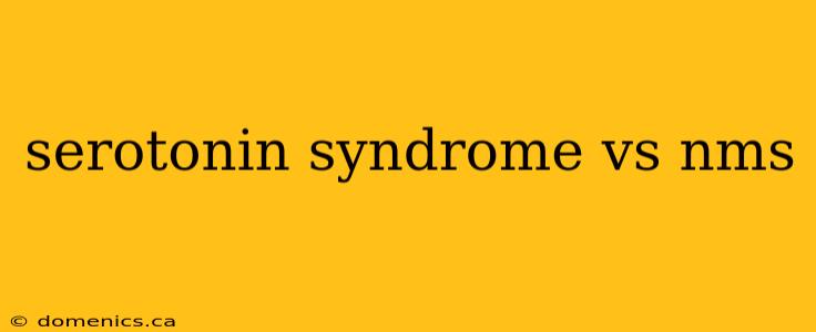 serotonin syndrome vs nms