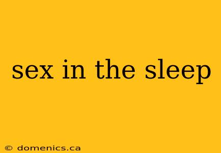 sex in the sleep