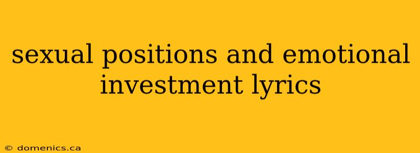 sexual positions and emotional investment lyrics