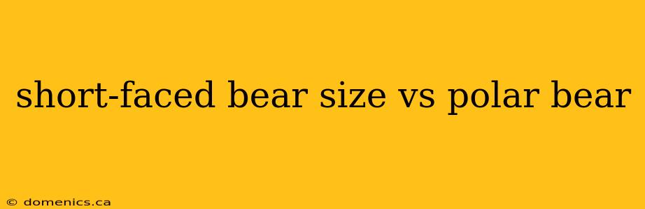 short-faced bear size vs polar bear
