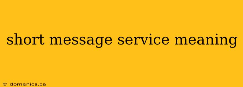 short message service meaning