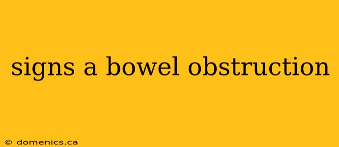 signs a bowel obstruction