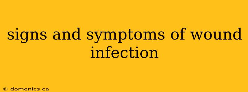 signs and symptoms of wound infection