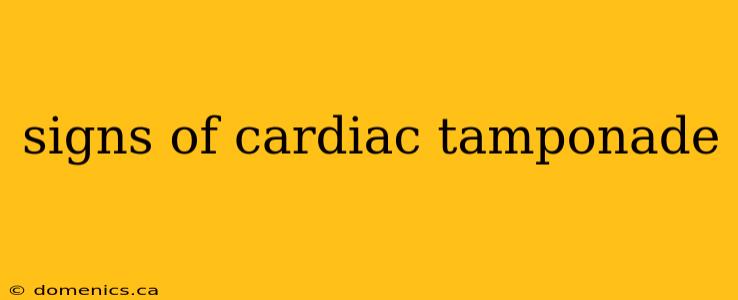 signs of cardiac tamponade