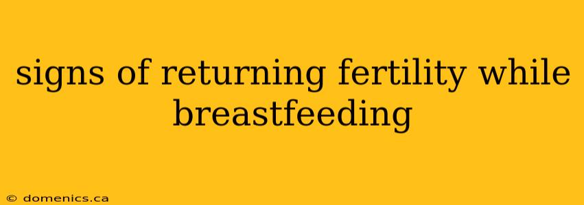 signs of returning fertility while breastfeeding