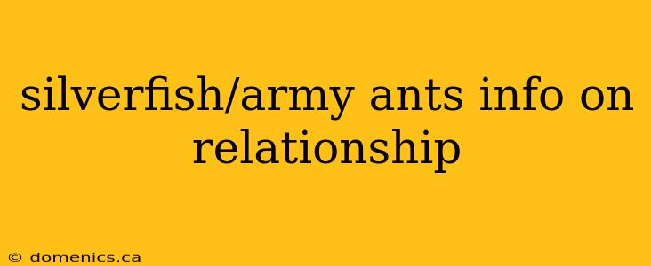 silverfish/army ants info on relationship