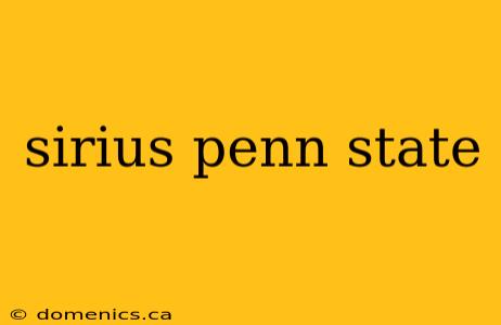 sirius penn state