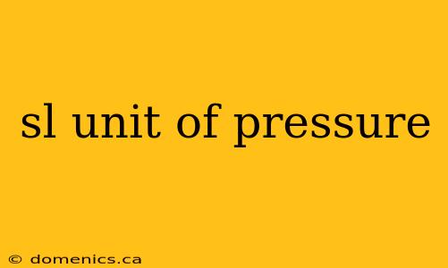 sl unit of pressure