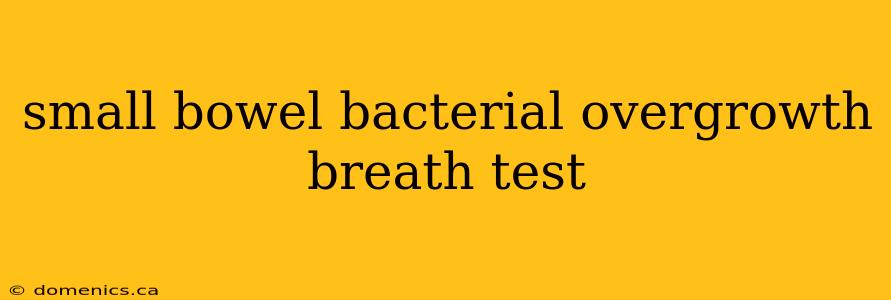 small bowel bacterial overgrowth breath test