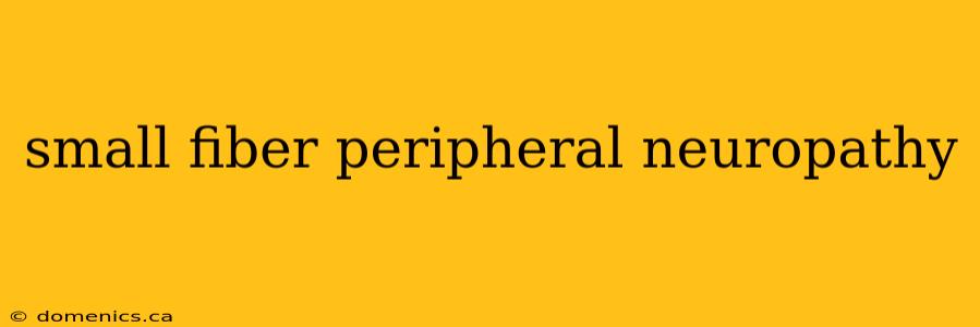 small fiber peripheral neuropathy