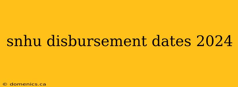 snhu disbursement dates 2024