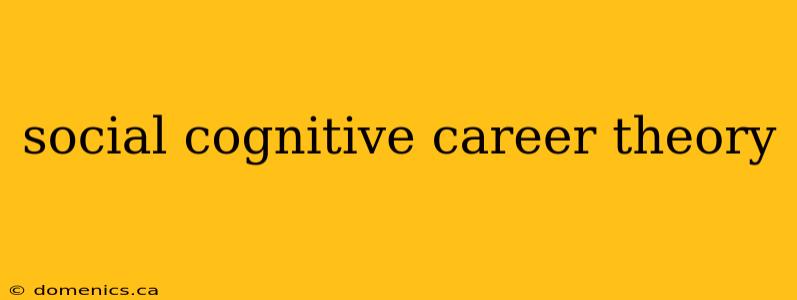 social cognitive career theory