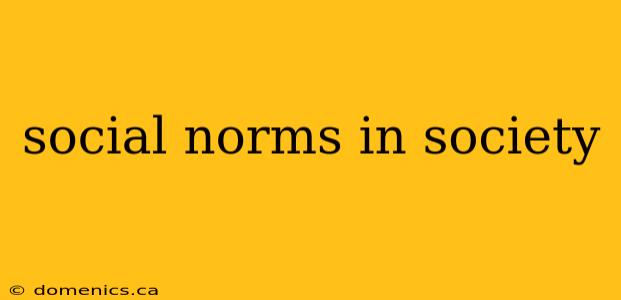 social norms in society
