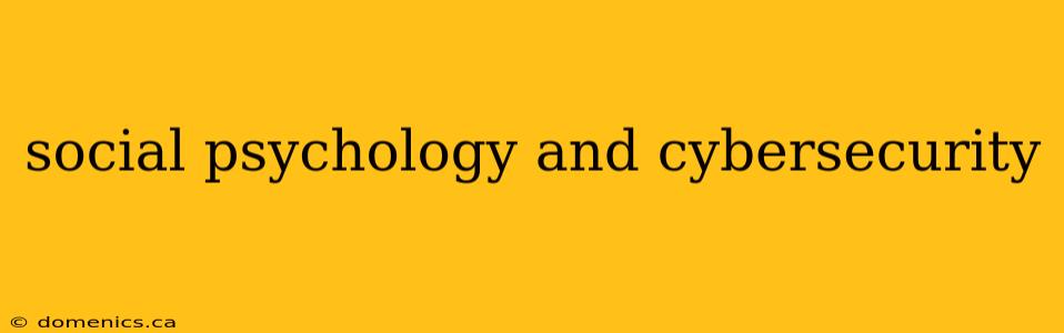 social psychology and cybersecurity