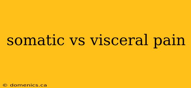 somatic vs visceral pain