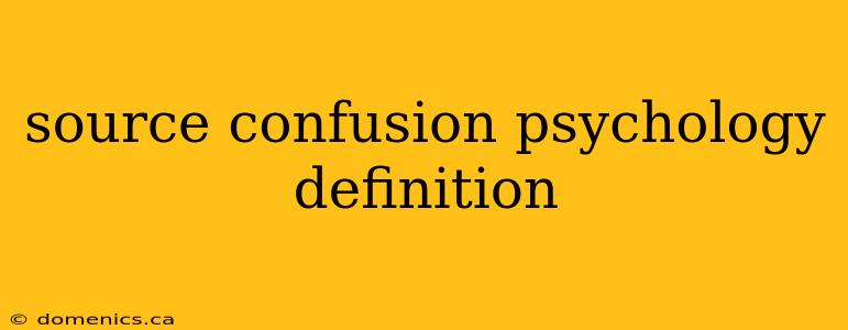 source confusion psychology definition