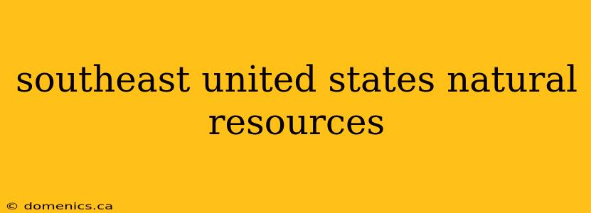 southeast united states natural resources