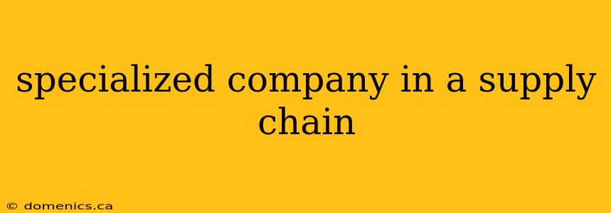 specialized company in a supply chain