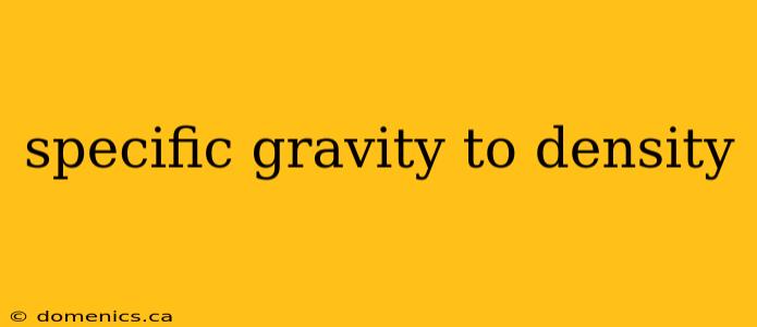 specific gravity to density