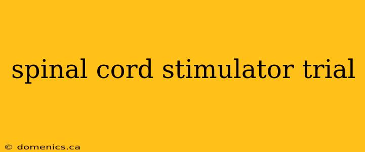 spinal cord stimulator trial