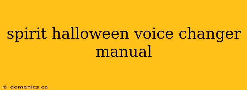 spirit halloween voice changer manual