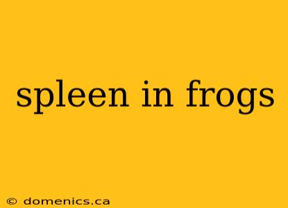 spleen in frogs