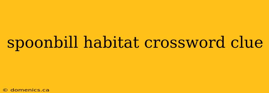 spoonbill habitat crossword clue