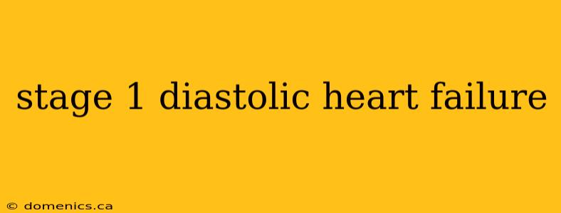 stage 1 diastolic heart failure