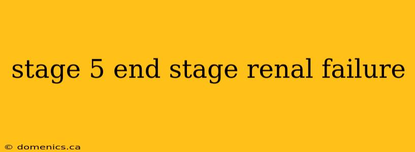 stage 5 end stage renal failure