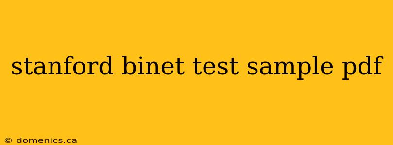 stanford binet test sample pdf