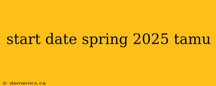 start date spring 2025 tamu