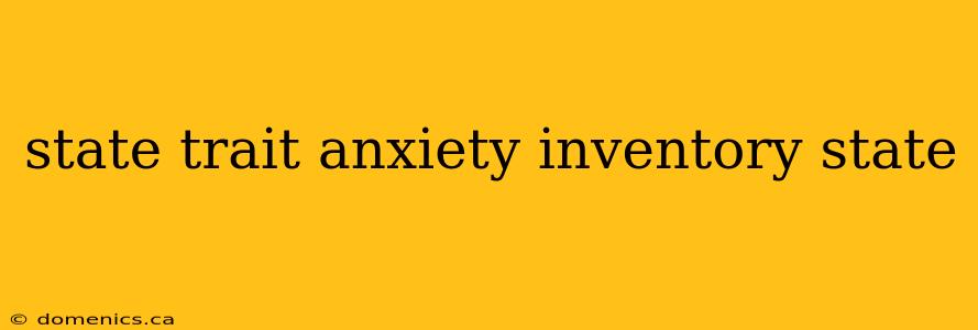 state trait anxiety inventory state