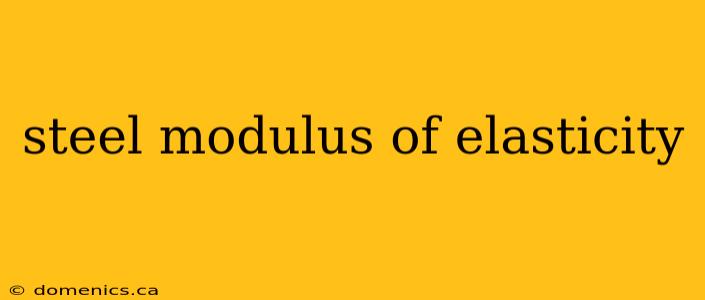 steel modulus of elasticity