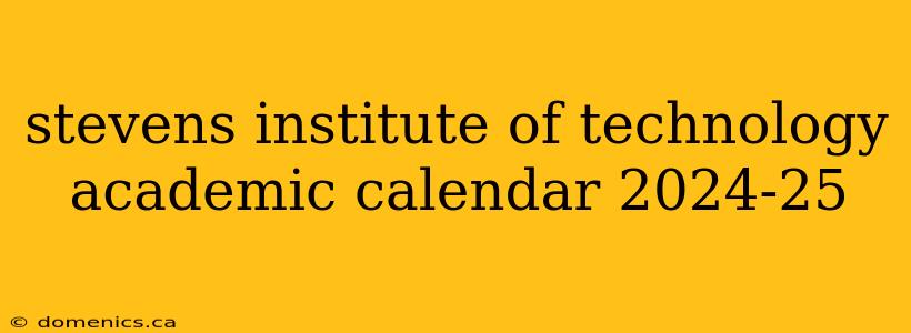stevens institute of technology academic calendar 2024-25