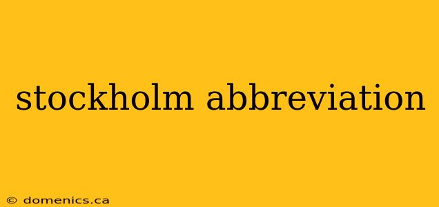 stockholm abbreviation