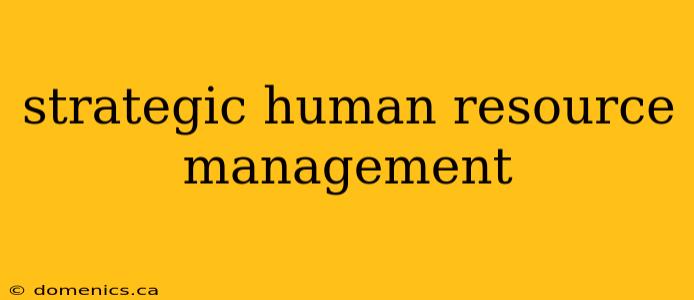 strategic human resource management