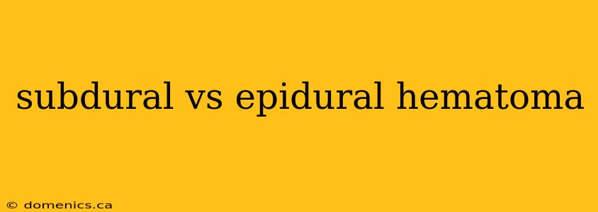 subdural vs epidural hematoma