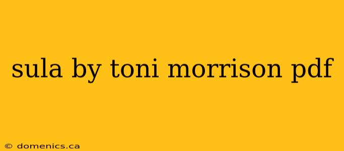 sula by toni morrison pdf