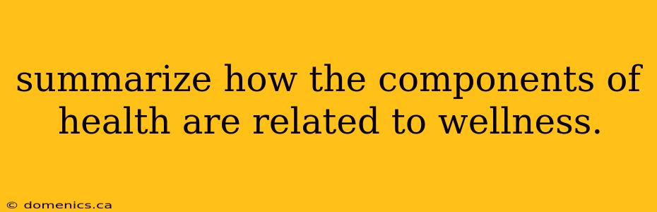 summarize how the components of health are related to wellness.