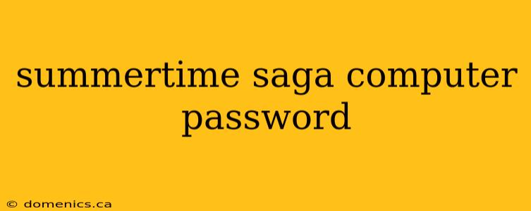 summertime saga computer password