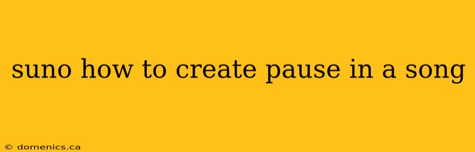 suno how to create pause in a song