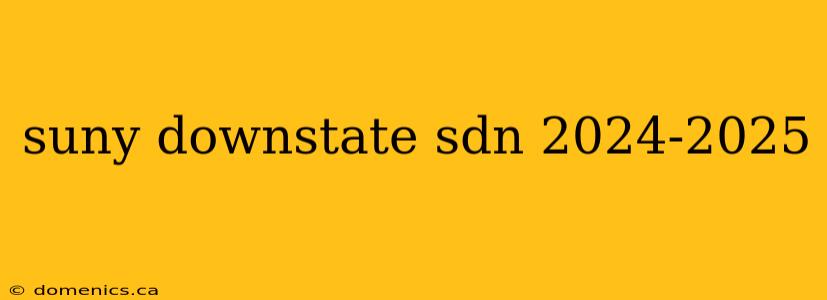 suny downstate sdn 2024-2025