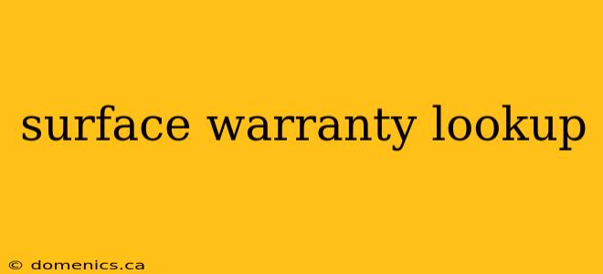 surface warranty lookup